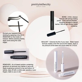 Lash Bond and Seal, Lash Remover for DIY Cluster Individuals Lashes False Eyelashes by Pretty In The City - 3PK
