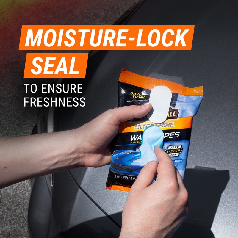 Armor All Ultra Shine Car Wash Wipes, Car Wipes for