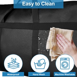 Storage Bag XL 130L, 2 Suck Robust Oxford Large Bag, Waterproof Moving Bags with Double Zip, Shoulder Strap, Reinforced Handles, for Underbed, Duvets and Travel (130L)