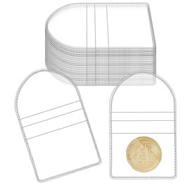 Loopunk 100 Pcs Coin Collectors, Single Pocket Coin Sleeves, 2.2 Inch Individual Clear Plastic Coin Sleeves Coin Flips Clear Coin Pouch Coin Protector for Coins Jewelry Small Item Storage.