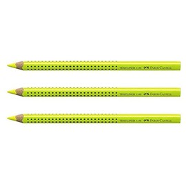 Faber-Castell Grip Textliner Dry Dry Highlighter Pack of 3 Extra Thick Soft and Bright Lead with a Diameter of Approx. 5.4 mm Yellow