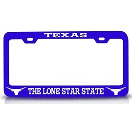 Custom Brother - Texas The Lone Star State Cowboy Horn Metal Car SUV Truck License Plate Frame Bu m35