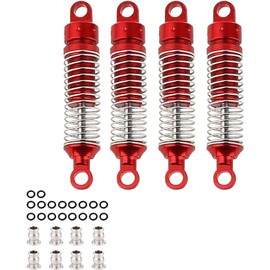 Pothyes TRX-4M Shocks Absorbers Damper for 1/18 RC Crawler Car Bronco Defender Aluminum Upgrade Parts 4PCS(Red)