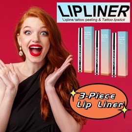 Abziehbarer Lippenkonturenstift,3 Stück Peeling Lippenkonturenstift,Plump Lip Lines,Lip Liner Zeigen Sie,Peel Off Lip Liner,Wasserfester Abnehmbarer Lipliner,Flüssigkeit Lip Plumper