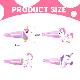 16 Stück Glitzer Haar Schnappclips,Metall Haarspangen Bunte Glitzer Pailletten Haarspangen Haarspangen Haarspangen Haarstyling Zubehör für Kleinkinder Kinder Mädchen Frauen, Einhorn Haarspange