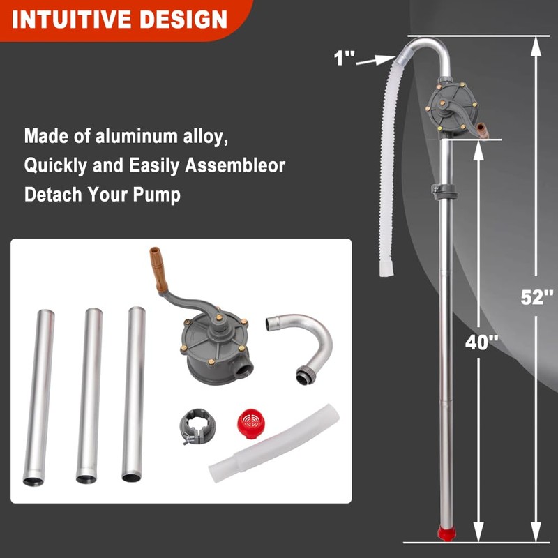 Lever Action Barrel Pump, 5 to 55 Gallon Drum pump,