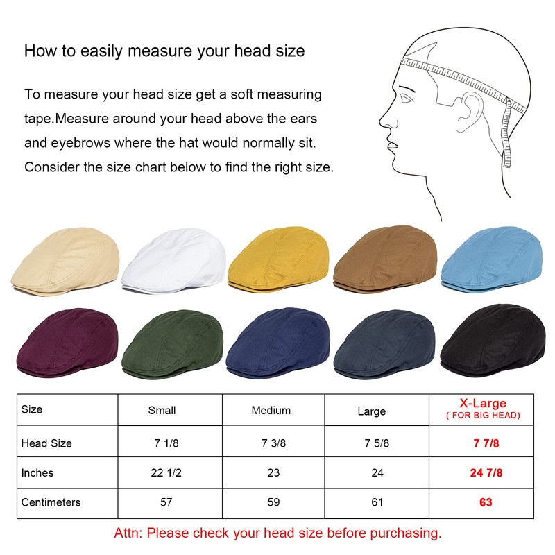 BOTVELA - Gorra para hombre de sarga de algodón, Marino,