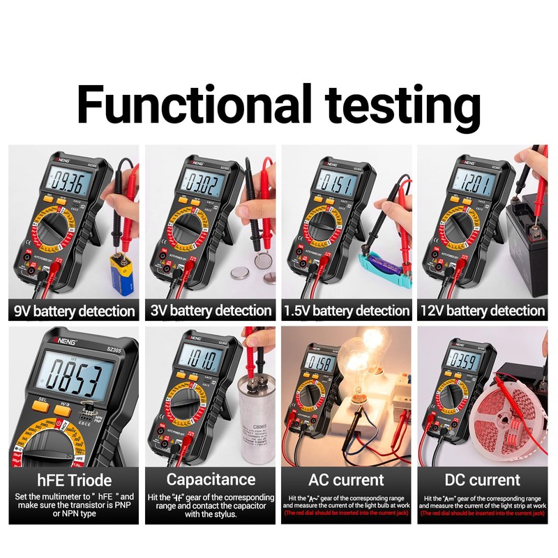 SZ305 Multimeter Capacitor Testers Professional 1999 Counts Smart Voltmeter Ohm