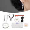 Earring Making Kit with Tweezers Ear Hooks Ear Pins Wax