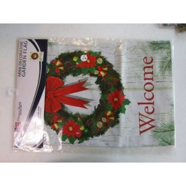 RFCO 12x18 12"x18" Welcome Christmas Reef Holidays Vertical Sleeve Flag Garden