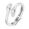 INFUSEU Sterling Silver Hug Rings for Women Daughter Granddaughter You