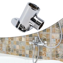 Stainless Steel Shower Arm Shower Head Extension Arm Joint Corrosion Resistant Shower Arm Wall Mounted Extension for Shower Head (Bracket Base)