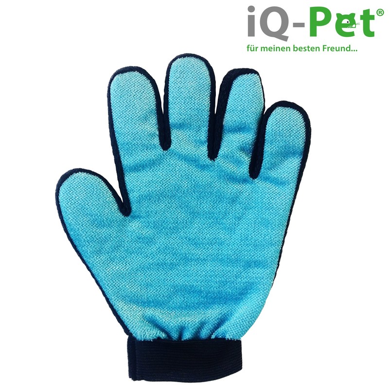 iQ-Pet Fellpflege-Handschuh | 2 Seiten: Gummi + Mikrofaser