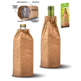 KOVERUPZ TYVEK BROWN BAG ARTWORK INSULATED WINE BOTTLE & 40oz COOLER SLEEVE SOFT REUSABLE