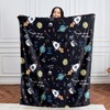 Wajade Space Cuddly Blanket for Children Cuddly Blanket Fluffy Sherpa