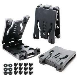 Holstopia Belt Clip Attachment for Knife Sheaths, Tactical Holsters, Mag Pouches, Black, 3-Pack with Mounting Hardware