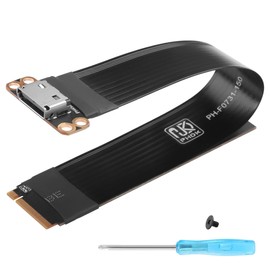 GINTOOYUN PCI-E4.0 M.2 NVME to Oculink SFF-8611/8612 Adapter Cable M.2 M-Key 2280 NGFF to Oculink SFF-8611 SFF-8612 Female Host Cable for Laptops,eGPU,etc(6.89 Inch)