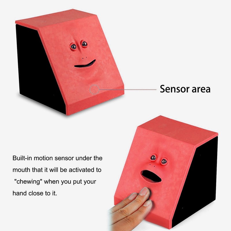 HSTYAIG Face Coin Bank Money Eating Coin Bank Battery Powered