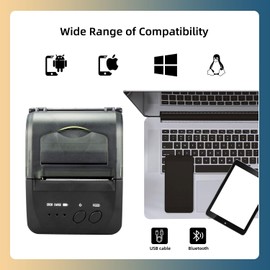 NetumScan Bluetooth wireless thermal receipt printer, 2 inch 58 mm Mini USB POS printer for restaurant retail compatible with Android/iOS/PC/Windows NS1809DD