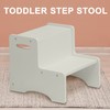 WOOD CITY Wooden Toddler Step Stool for Kids, Grey Two