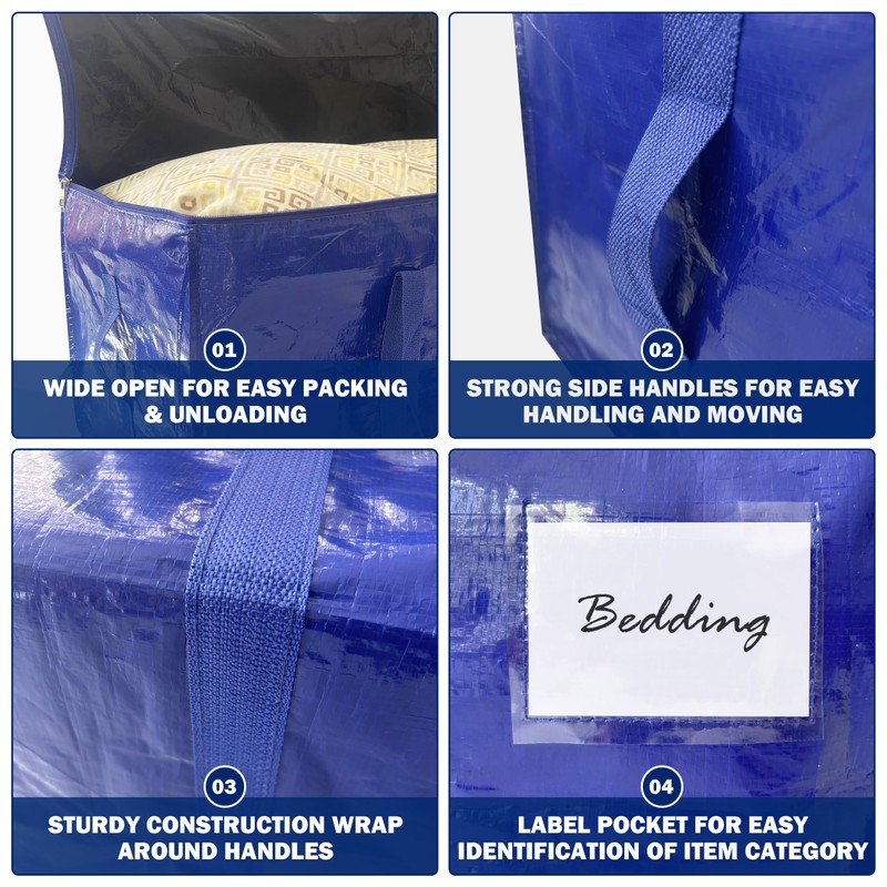 12 Pack Extra Heavy Duty Large Moving Bags with Strong