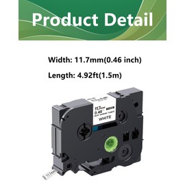 YUANQIMM Compatible Brother HSe-231 HSe231 Heat Shrink Tube Black on White HS-231 HS231 Tape for PTouch PT-E300 PT-P750W Printer, 0.46" x 4.92', 11.7mm x 1.5m, 2 Pack