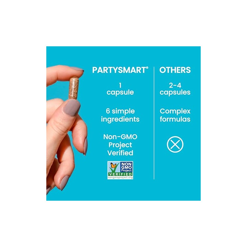 Himalaya PartySmart Suplemento Herbal, 10 Sobres con 1 Cápsula c/u,