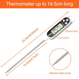 Firschoie 2 Pieces Digital Kitchen Thermometers, Digital Food Thermometer with Long Probes, Thermometer for Cooking, BBQ Thermometer, for Kitchen for Cooking, Baking, Grilling, Baby Food