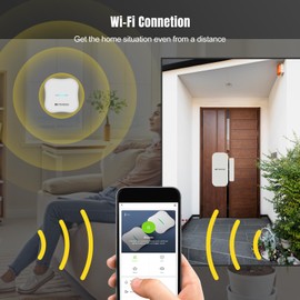 Retekess TH011 Door Alarms When Opened,Door Sensor,32 Chimes 5 Volume Levels,Door Chime for Business,2 Sensors 1 Receiver for Home,Dementia,Office