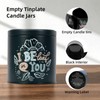 12 Pack Inspirational Black Candle Tins with Lids, 10 oz
