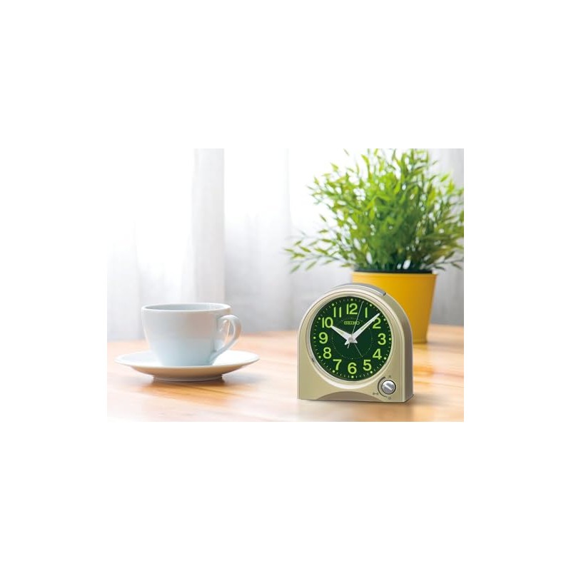 Seiko Clock Alarm Clock, Table Clock, Analog, Thin Gold Pearl,