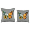 Smarty Pants Designs Floral Butterfly Throw Pillow, 18x18, Multicolor