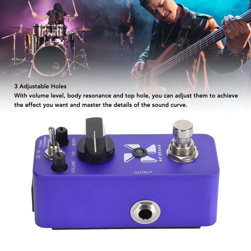 Electric Effects Pedal Aluminium Alloy Blue Color Piezo Standard Jumbo