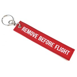 Flying Dog REMOVE BEFORE FLIGHT (Embroidery Type/Red) Keychain Key Chain Tag Keychain, red