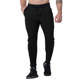 MRSISYI Mens Joggers Tapered Sweatpant Slim Workout Pants Black