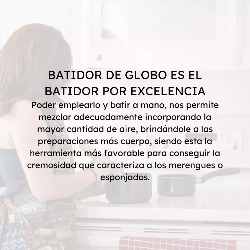 Molin Batidor Globo Manual Para Cocina Repostería Acero Inoxidable