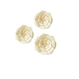 ZGjoy 3pcs Party Paper Flower Wedding Backdrop Decorations DIY Handcrafted Flower for Wedding Backdrop Nursery Wall Decoration (Cream)