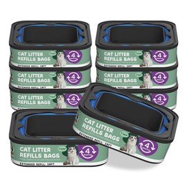 Cat Litter Refill Bags Cartridge 28FT, Compatible with Litter Cat Genie Standard, Plus, XL, XL+ Pail Refills, 7-Layer Odor Control Pet Waste Bags 8 Pack