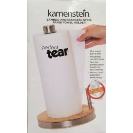Kamenstein Perfect Tear Bamboo and Stainless Steel Paper Towel Holder
