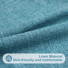 decorUhome Set of 2 Linen Cushion Covers 45X45cm,Decorative Outdoor Plain Vintage Cushion Covers with Stitched Edges, Square Farmhouse Neutral Pillow case 18x18 Inch for Sofa, Blue