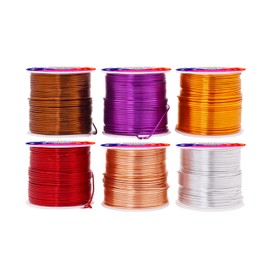 Mandala Crafts Anodized Aluminum Craft Wire for Jewelry Making - Bendable Flexible Silver Copper Purple Gold Brown Red Crafting Wire 16 Gauge Wire Colored for Bonsai