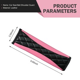 Ferianl Car Seat Belt Covers, Soft Leather Seatbelt Shoulder Strap Covers, Safety Seatbelt Comfort Driving Cushion Protect Your Neck and Shoulder Compatible with Car, Truck, SUV (Pink)