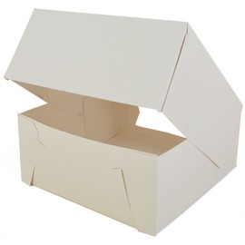 Southern Champion Tray 24293 Paperboard White Window Bakery Box, 9" Length x 9" Width x 4" Height (Case of 150)