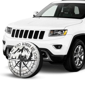 IUSCUST Not All Those Who Wander are Lost Spare Tire Cover Thickened Wheel Protector Universal Fit for Rv SUV Truck Trailer Accessories 14" 15" 16" 17"