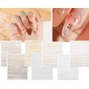 Sucodver Alphabet Small English Initial Gold Nail Stickers Letter Cursive