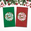 Christmas Napkins, Merry And Bright, Green and Red Paper Dinner