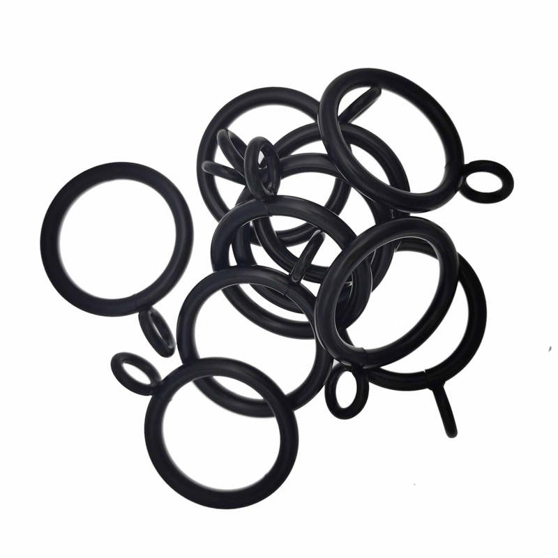 20PCS 25MM Black Metal Curtain Ring with Eyelet and 20pcs