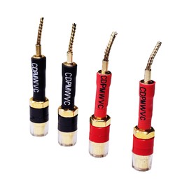 CDPMWVC Pin Banana Plugs to 4mm Female Banana Plugs for Speaker Wire - 4-Packs Braided-Type to 4mm