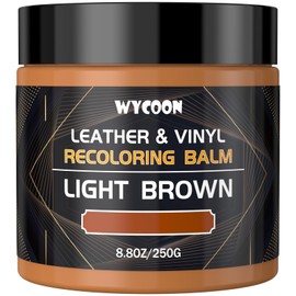 WYCOON Leather Recoloring Balm & Color Restorer | Light Brown Leather Dye, Paint & Repair Kit for Furniture, Couches, Car Seats, Shoes|Restore Faded & Scratched Surfaces