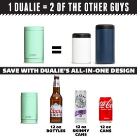 DUALIE 3 in 1 Insulated Can Cooler - Universal Size for 12 oz Cans, Slim Cans, and Bottles - 10+ Colors Available